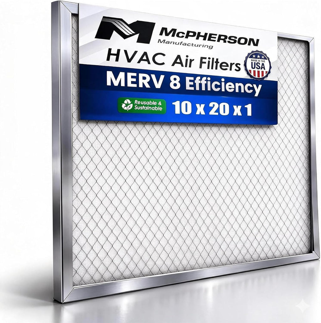 10x20x1 Reusable Air Filter MERV 8 Allergen HVAC