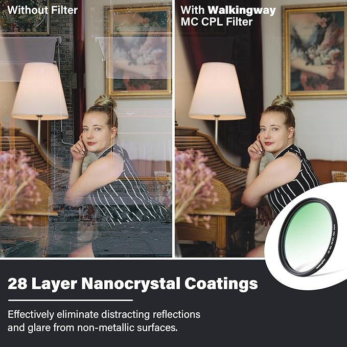 Walking Way 55mm Circular Polarizing Filter Ultra-Slim MC CPL Filter Optical - Image 3
