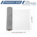 uxcell 14 Mesh 118" x 10" Woven Wire Mesh, 316 Stainless Steel Air Vent Filter - Image 2