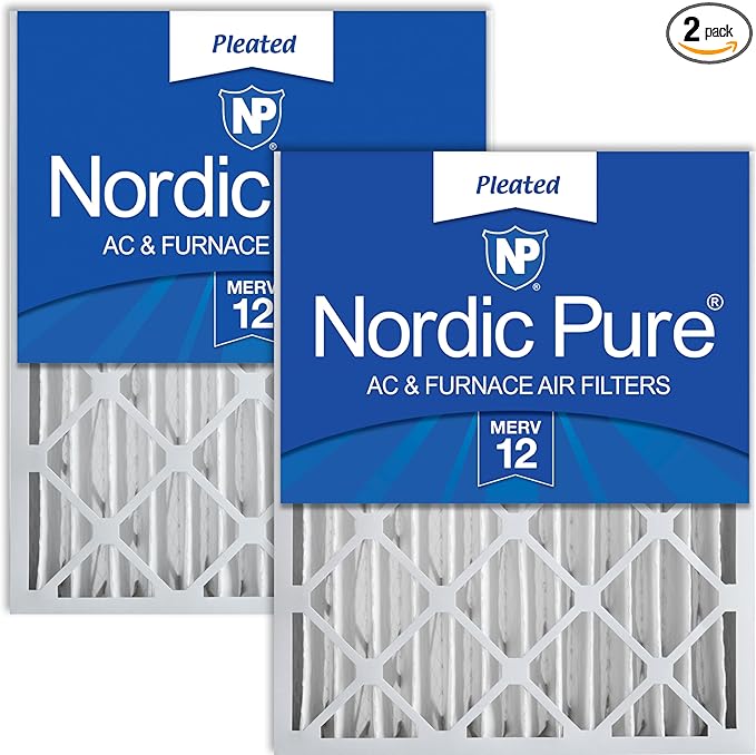 Nordic Pure 16x20x4 Pleated MERV 12 Air Filters 2 Pack by NordicPure