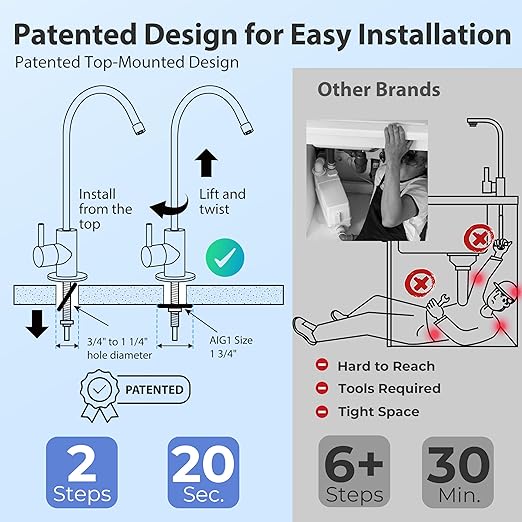iSpring RCC7AK-BLK, NSF/ANSI 58 Certified, Alkaline 6-Stage Reverse Osmosis - Image 2