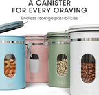 Veken Coffee Canister with Window, Airtight Stainless Steel Kitchen Food - Image 7