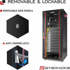 Sysracks 22U Wall Mount Server Rack Cabinet, 19” Locking Network Rack, 24” Deep - Image 5