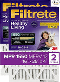 Filtrete 16x25x4, AC Furnace Air Filter, MPR 1550 DP, Healthy Living Ultra by Filtrete