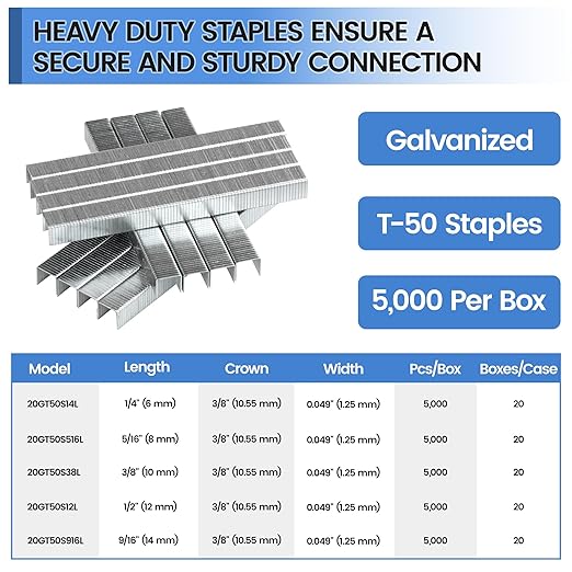 meite T-50 Staples, 1/2 Inch Length Heavy Duty Staples - Image 2
