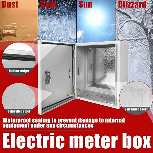Electrical Box 20 x 16 x 10 Inch Indoor Outdoor Electrical Enclosure Box Steel - Image 4
