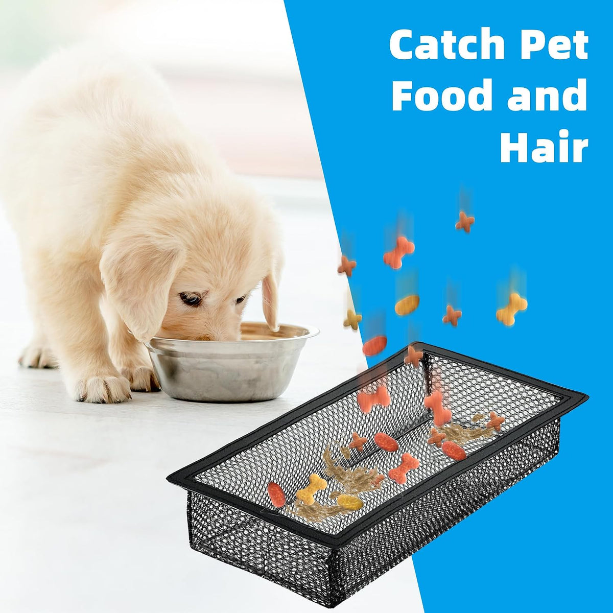 4-Pack Floor Register Cover Net Traps with 4 Steel Frames(Anti-snag)
