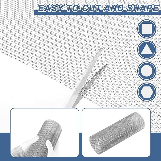 uxcell 10 Mesh 79" x 10" Woven Wire Mesh, 316 Stainless Steel Air Vent Filter - Image 4
