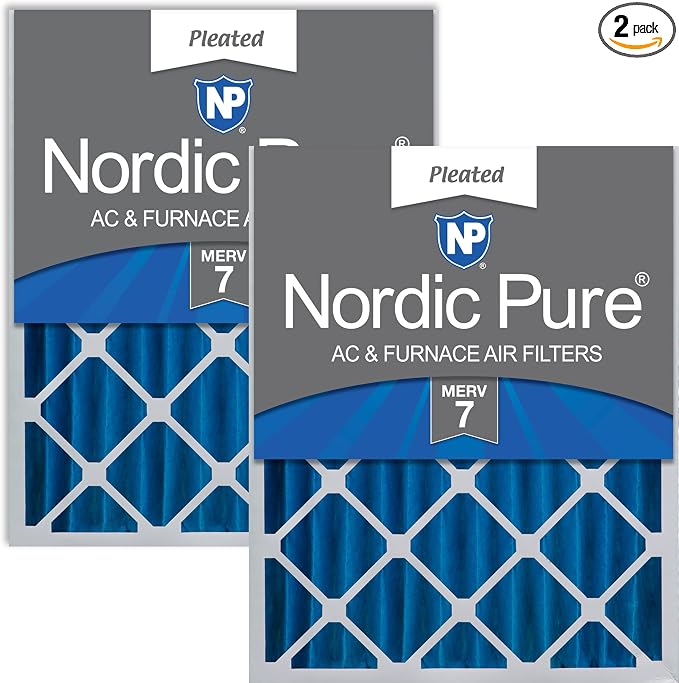 Nordic Pure 16x24x4 Pleated MERV 7 Air Filters 2 Pack by NordicPure