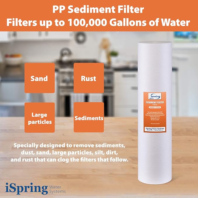 iSpring F3WGB32BKS 3-Stage Whole House Water Filter Set, 4.5” x 20” Sediment - Image 3