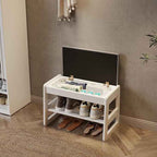 AQIMUELE Small Shoe Rack Bench, 2 Tiers Shoe Bench