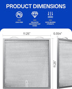 WA6500 QT20000 BPQTF B-roan Stove Hood Vent Filter 11.25"x11.25"x0.38" Aluminum - Image 2