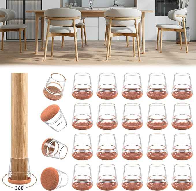 24PCS Extra Small Chair Leg Floor Protectors