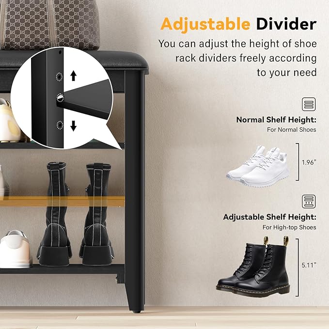 Shoe Rack Bench Entryway Storage - Image 6