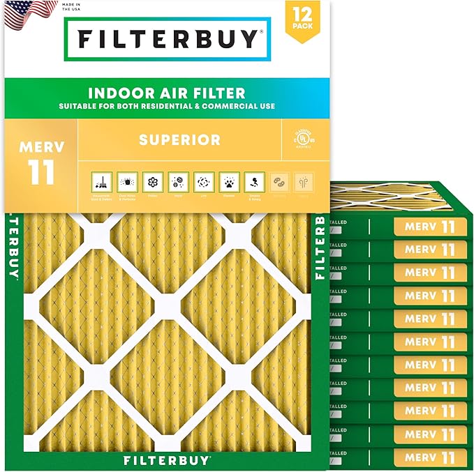 Filterbuy 16.5x21x1 Air Filter MERV 11 Superior Pet & Allergy Defense, by Filterbuy