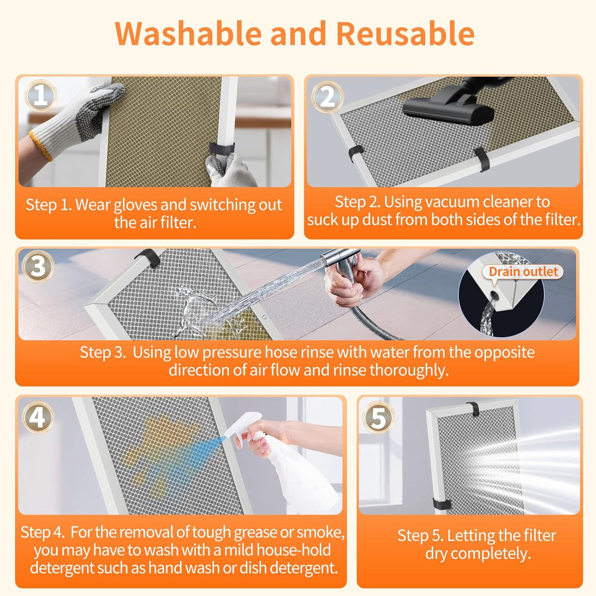2-Pack 10x10x1 MERV 8 Reusable HVAC Electrostatic Furnace Filters