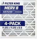 Filter King 11.25x11.25x0.5 Air Filter | 4-PACK | MERV 8 HVAC Pleated A/C by FilterKing