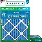 Filterbuy 20x25x2 Air Filter MERV 13 Optimal Smoke & Allergy Defense, by Filterbuy