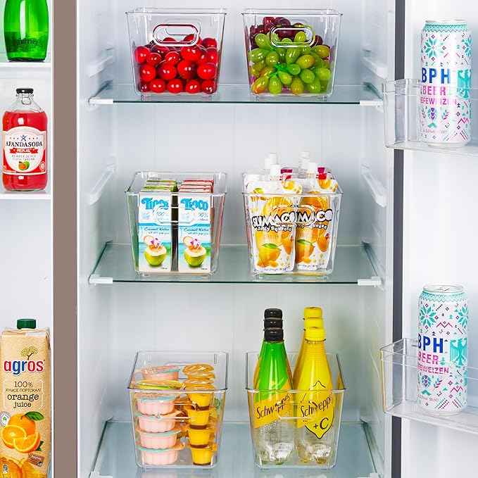 Vtopmart Clear Plastic Storage Bins, Countertops, Freezer Organization and