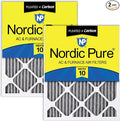 Nordic Pure 25x25x1 Furnace Air Filters MERV 10 Pleated Plus Carbon 2 Pack by NordicPure