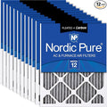 Nordic Pure 18x18x1 Furnace Air Filters MERV 12 Pleated Plus Carbon 12 Pack by NordicPure