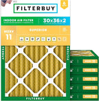 Filterbuy 30x36x2 Air Filter MERV 11 Superior Pet & Allergy Defense, by Filterbuy