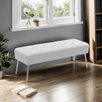 DUHOME Button-Tufted Ottoman Bench, Upholstered Footrest Stool Rectangular - Image 7