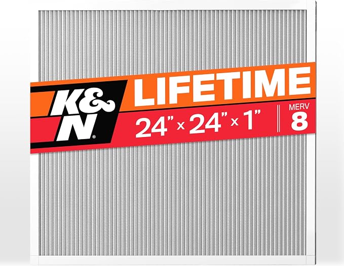 K&N 24X24X1 HVAC Furnace Air Filter, Lasts a Lifetime, Merv 8, the Last HVAC by KNEngineeringInc