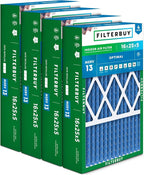 Filterbuy 16x25x5 Air Filter MERV 13 Optimal Smoke & Allergy Defense, Pleated by Filterbuy