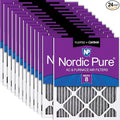 Nordic Pure 20x20x1 Furnace Air Filters MERV 8 Pleated Plus Carbon 24 Pack by NordicPure