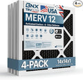 BNX TruFilter 14x14x1 MERV 12 Odor Defense AC Furnace Air Filter by BNX