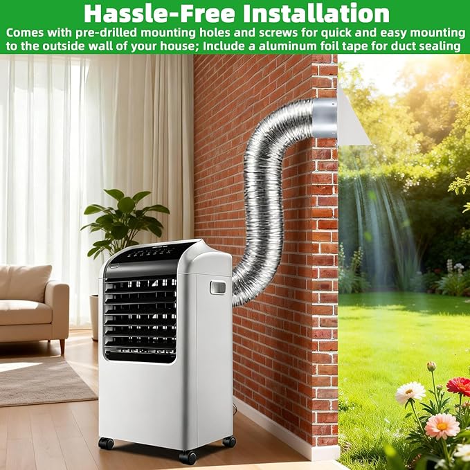 6 Inch Hooded Wall Vent with Mesh&Damper, 6in Dryer Vent Cover Outside Metal - Image 6