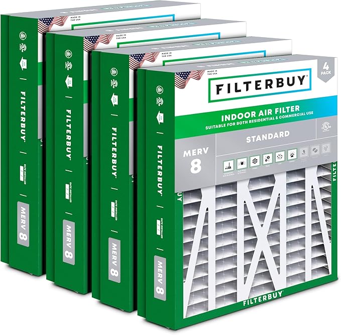 Filterbuy 21x23.5x5 Air Filter MERV 8 Essential Dust & Allergy Defense by Filterbuy