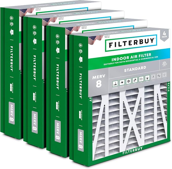 Filterbuy 21x27x5 Air Filter MERV 8 Essential Dust & Allergy Defense, Pleated by Filterbuy