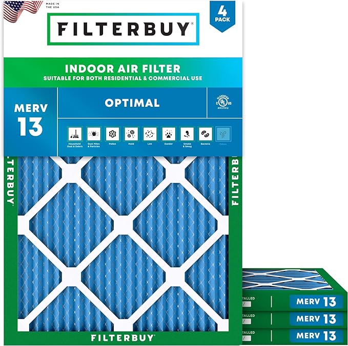 Filterbuy 30x32x1 Air Filter MERV 13 Optimal Smoke & Allergy Defense, by Filterbuy