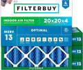 Filterbuy 20x20x4 Air Filter MERV 13 Optimal Smoke & Allergy Defense, by Filterbuy