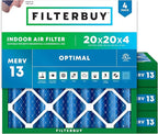 Filterbuy 20x20x4 Air Filter MERV 13 Optimal Smoke & Allergy Defense, by Filterbuy