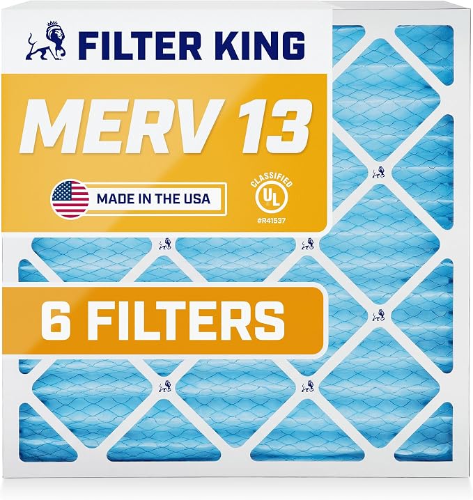 Filter King 16x25x1 Air Filter | 6-PACK | MERV 13 HVAC Pleated A/C Furnace by FilterKing