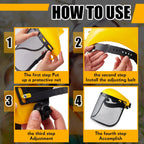 8 Pcs Mesh Face Shield for Weed Whacking Mower Protection, Yellow