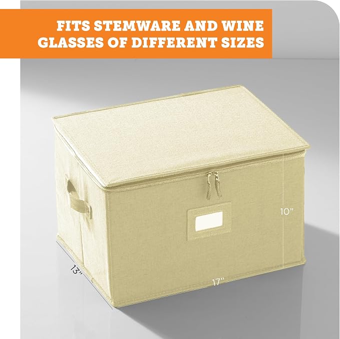 storageLAB Wine Glass Storage Containers, Hard Shell Organizer - Image 8