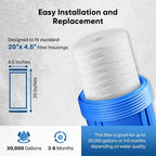 PUREPLUS 5 Micron 4.5" x 20" Whole House String Wound Sediment Filter - Image 2