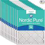 Nordic Pure 18x25x1 Pleated MERV 14 Air Filters 12 Pack by NordicPure