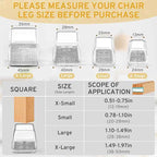 24PCS Square Chair Leg Floor Protectors, Furniture Sliders, Chair Leg Protectors