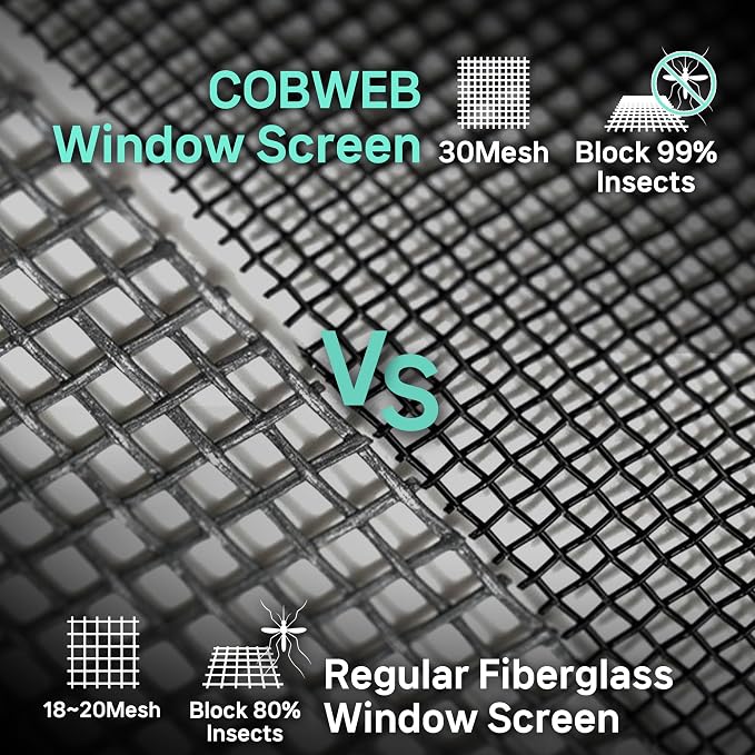 Premium Window Screen DIY KIT 39" 51" Blocks Rain, Pet Scratch, Fine Dust 99% - Image 4