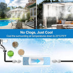 Pre-Assembled Misters for Outside Patio, Outdoor Misting Cooling System w Filter - Image 2