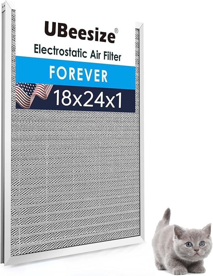 UBeesize 18x24x1 Reusable Electrostatic Air Filter HVAC AC Furnace Filter by UBeesize