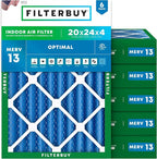 Filterbuy 20x24x4 Air Filter MERV 13 Optimal Smoke & Allergy Defense, by Filterbuy