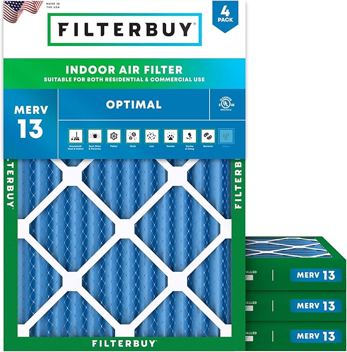 Filterbuy 18x24x2 Air Filter MERV 13 Optimal Smoke & Allergy Defense, by Filterbuy