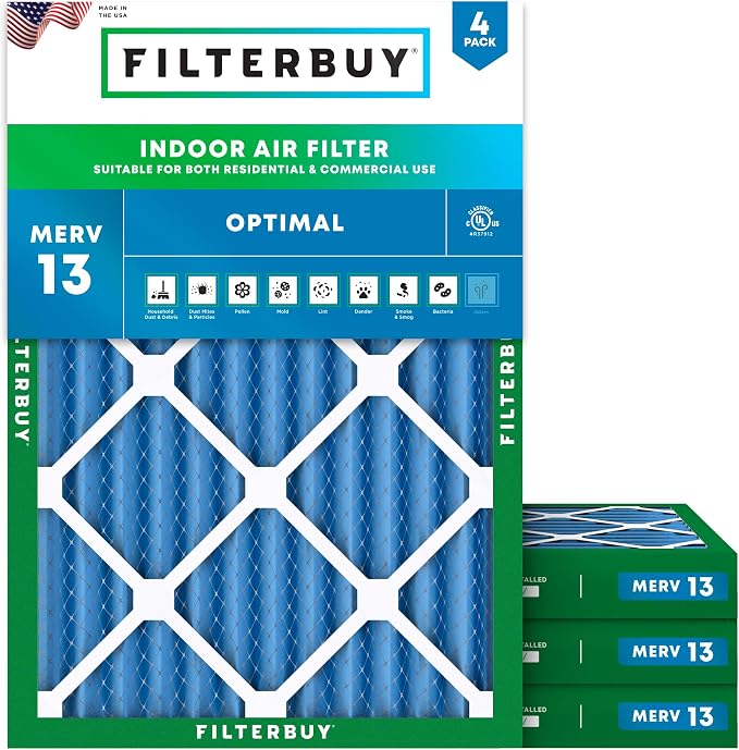Filterbuy 30x32x2 Air Filter MERV 13 Optimal Smoke & Allergy Defense, by Filterbuy