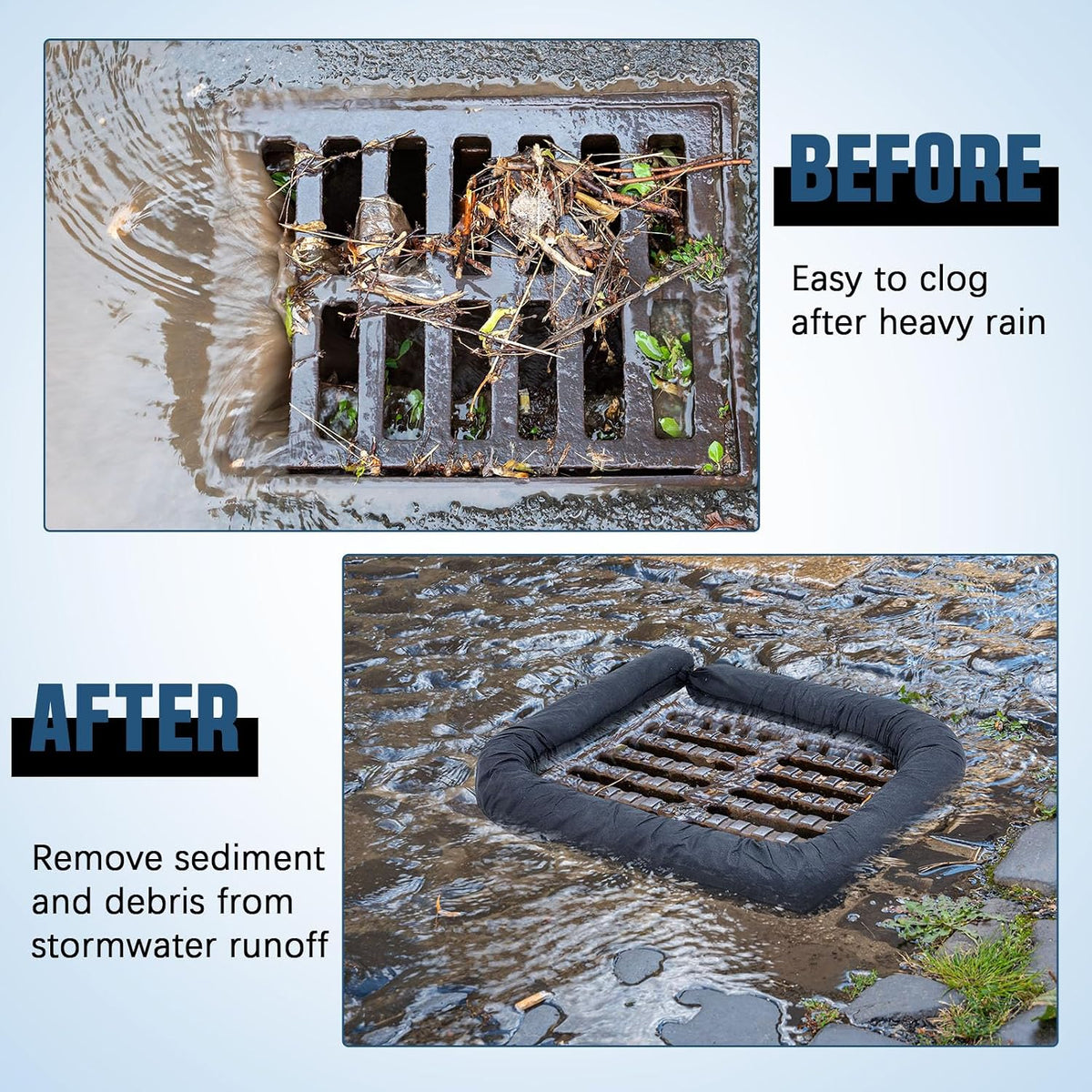 2 Pcs Sediment Filter Erosion Control Blanket Silt Fence Sock with